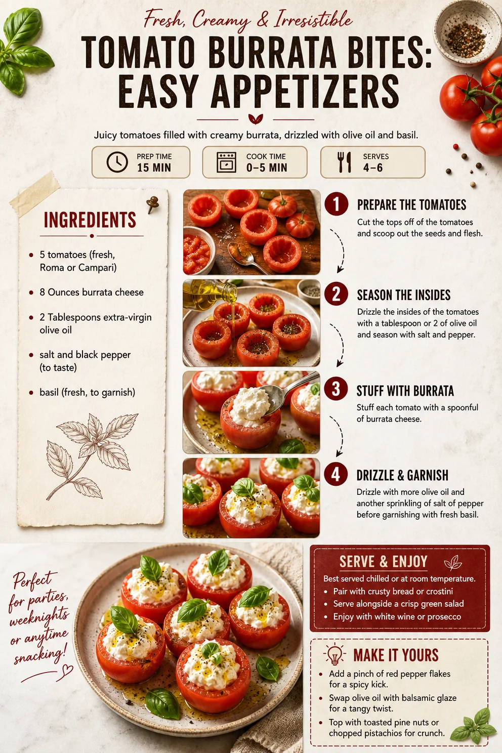 Tomato Burrata Bites: Easy Appetizers Tomato Burrata Bites Tomato Burrata Bites: Easy Appetizers