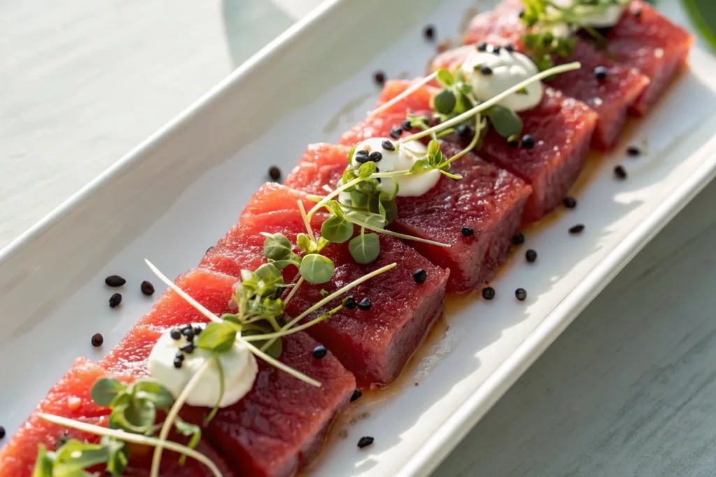 Vegan Watermelon Sashimi: Easy Recipe watermelon sashimi Vegan Watermelon Sashimi: Easy Recipe