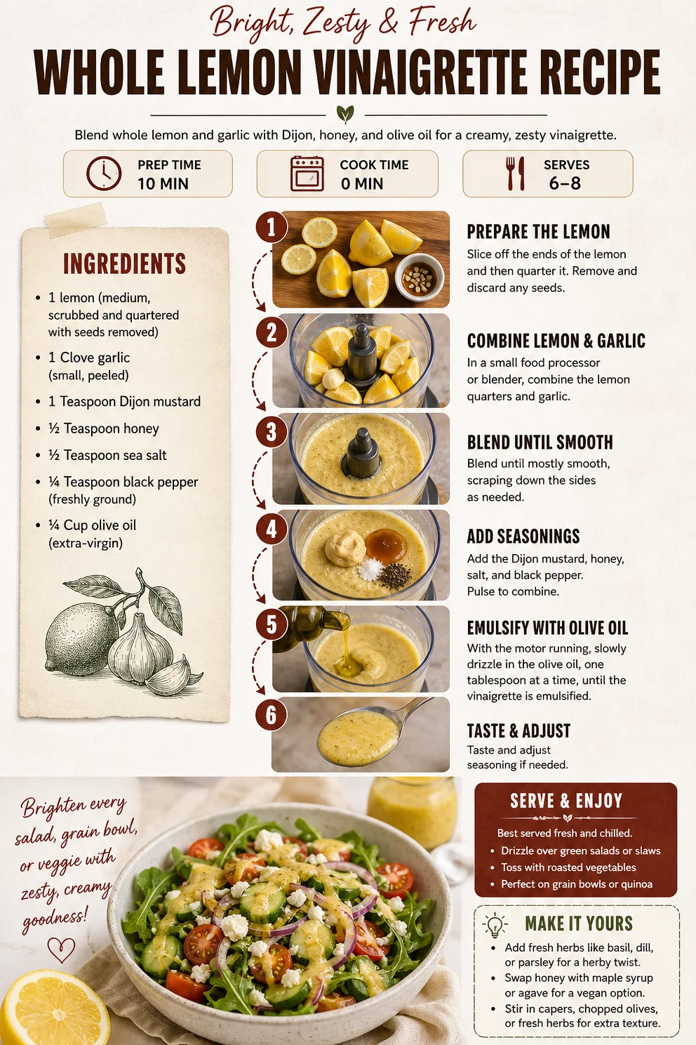 Whole Lemon Vinaigrette Recipe lemon vinaigrette Whole Lemon Vinaigrette Recipe