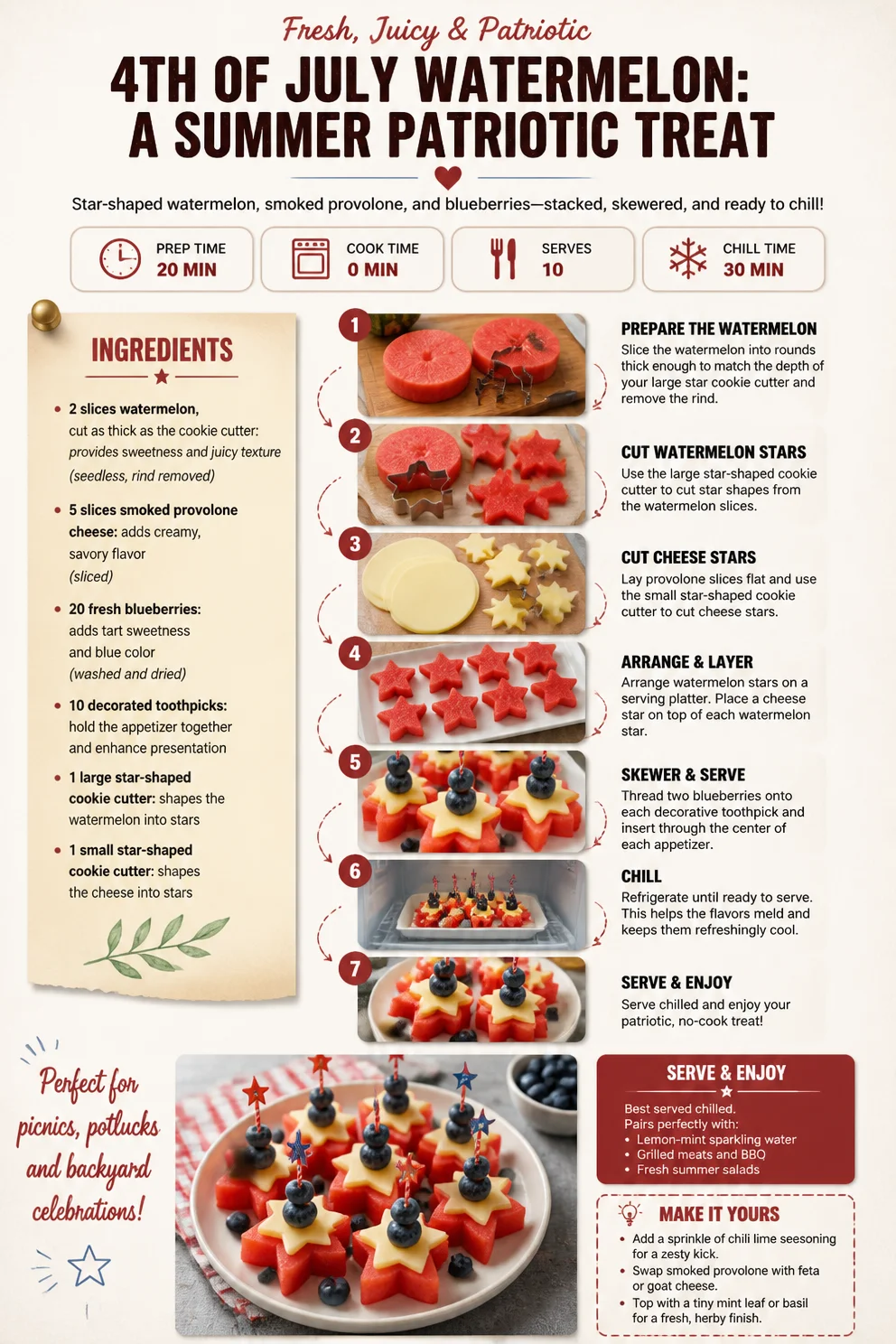 4th of July Watermelon: A Summer Patriotic Treat