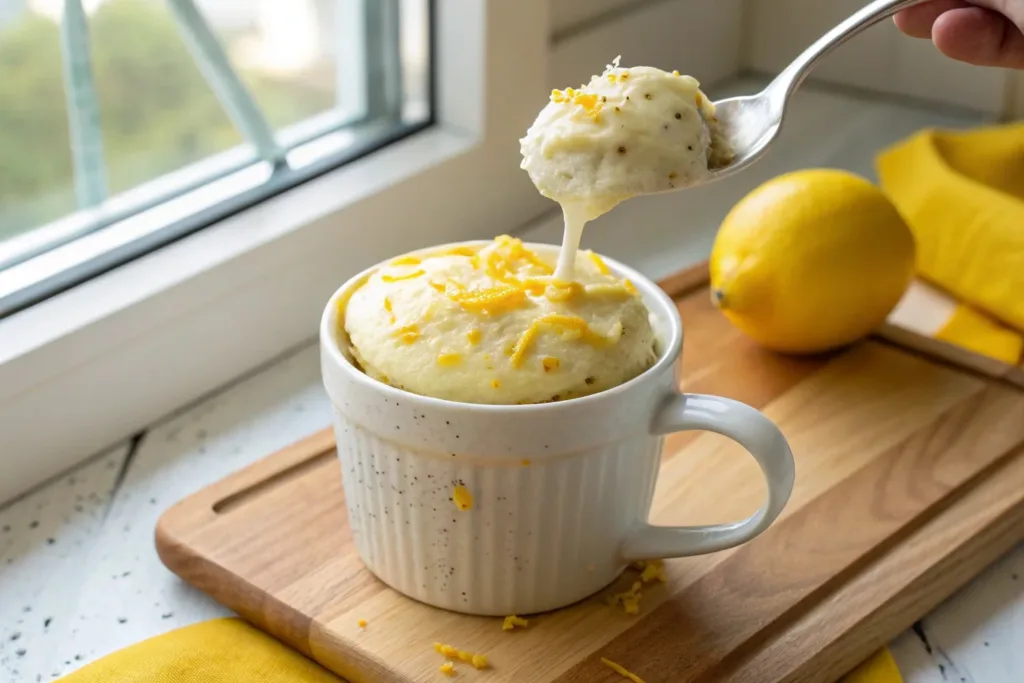5-Minute Lemon Cottage Cheese Mug Cake – Zesty Bliss!