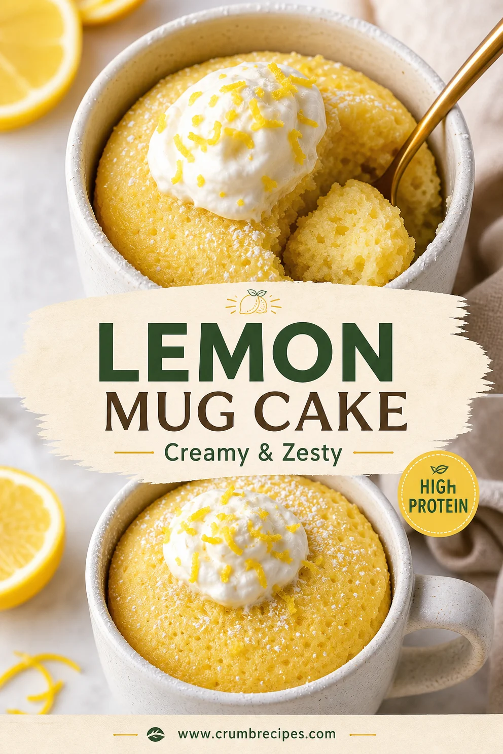 5-Minute Lemon Cottage Cheese Mug Cake – Zesty Bliss!