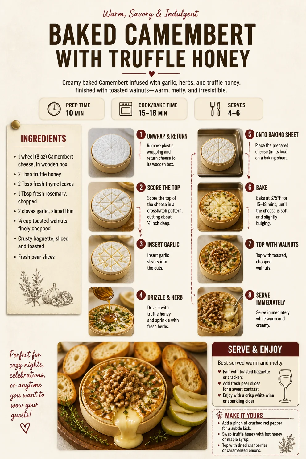 Baked Camembert with Truffle Honey