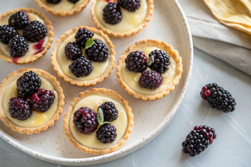 Brie Phyllo Cups: Blackberry & Thyme Appetizers Brie Phyllo Cups Brie Phyllo Cups: Blackberry & Thyme Appetizers