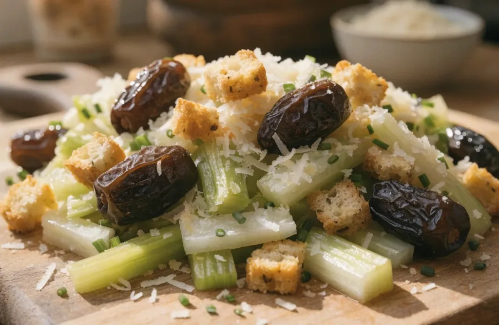Celery Parmesan Date Salad: Quick Recipe Celery Parmesan Date Salad Celery Parmesan Date Salad: Quick Recipe