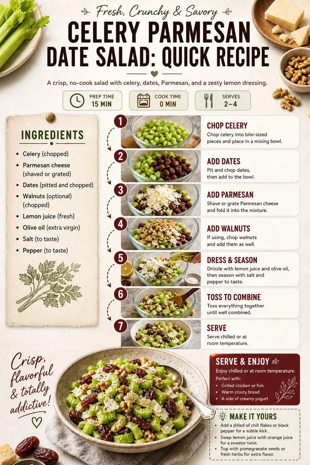 Celery Parmesan Date Salad: Quick Recipe Celery Parmesan Date Salad Celery Parmesan Date Salad: Quick Recipe