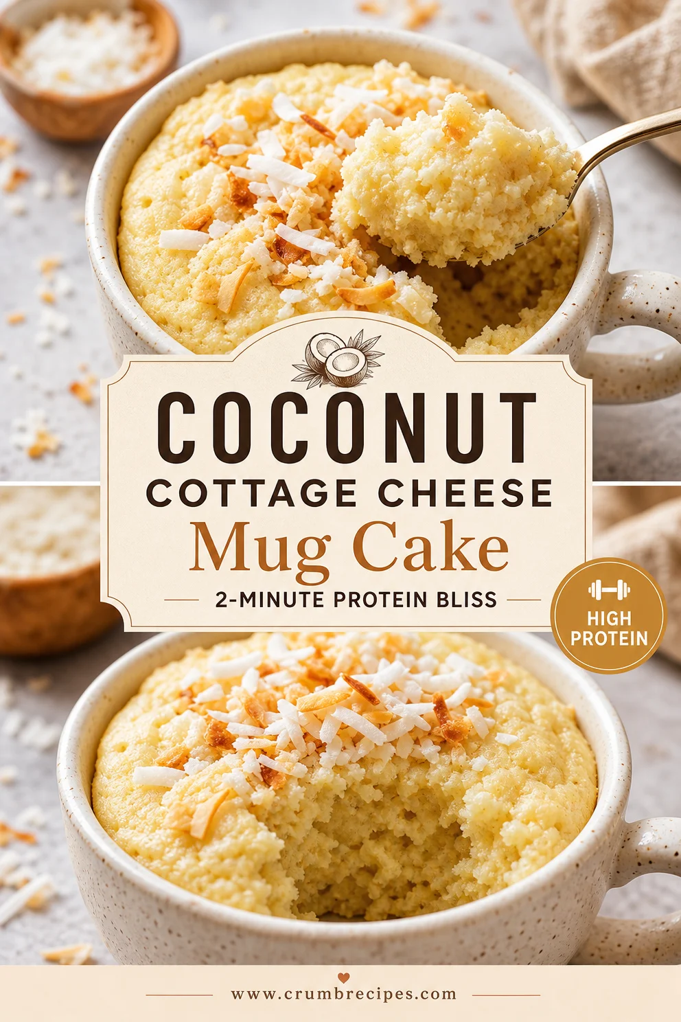 Coconut Cottage Cheese Mug Cake - 2-Minute Protein Bliss