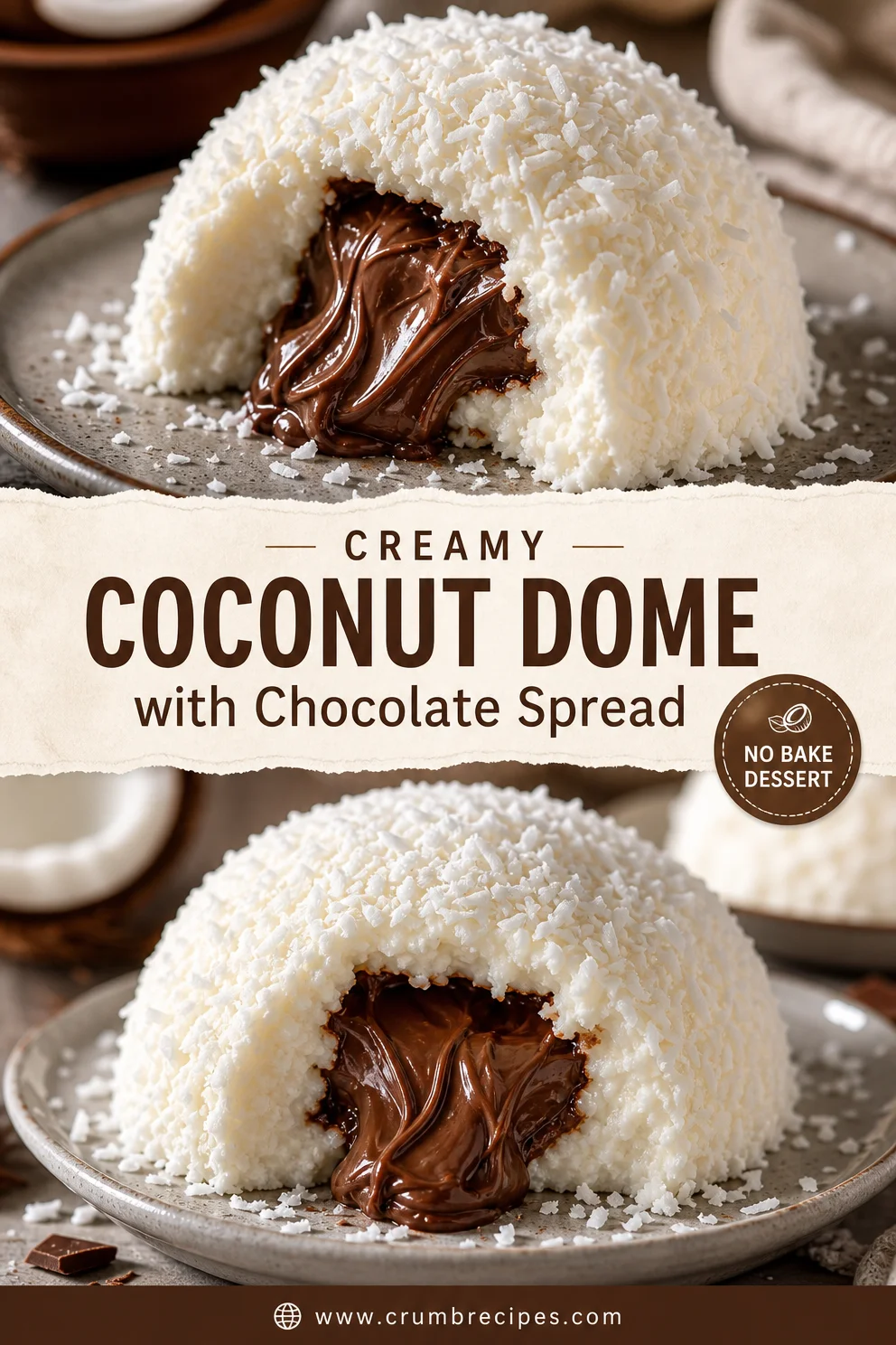 Coconut Dome with Chocolate Spread Recipe Coconut Dome Coconut Dome with Chocolate Spread Recipe