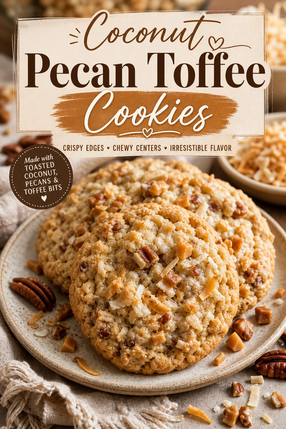 Coconut Pecan Toffee Cookies Coconut Pecan Toffee Cookies Coconut Pecan Toffee Cookies