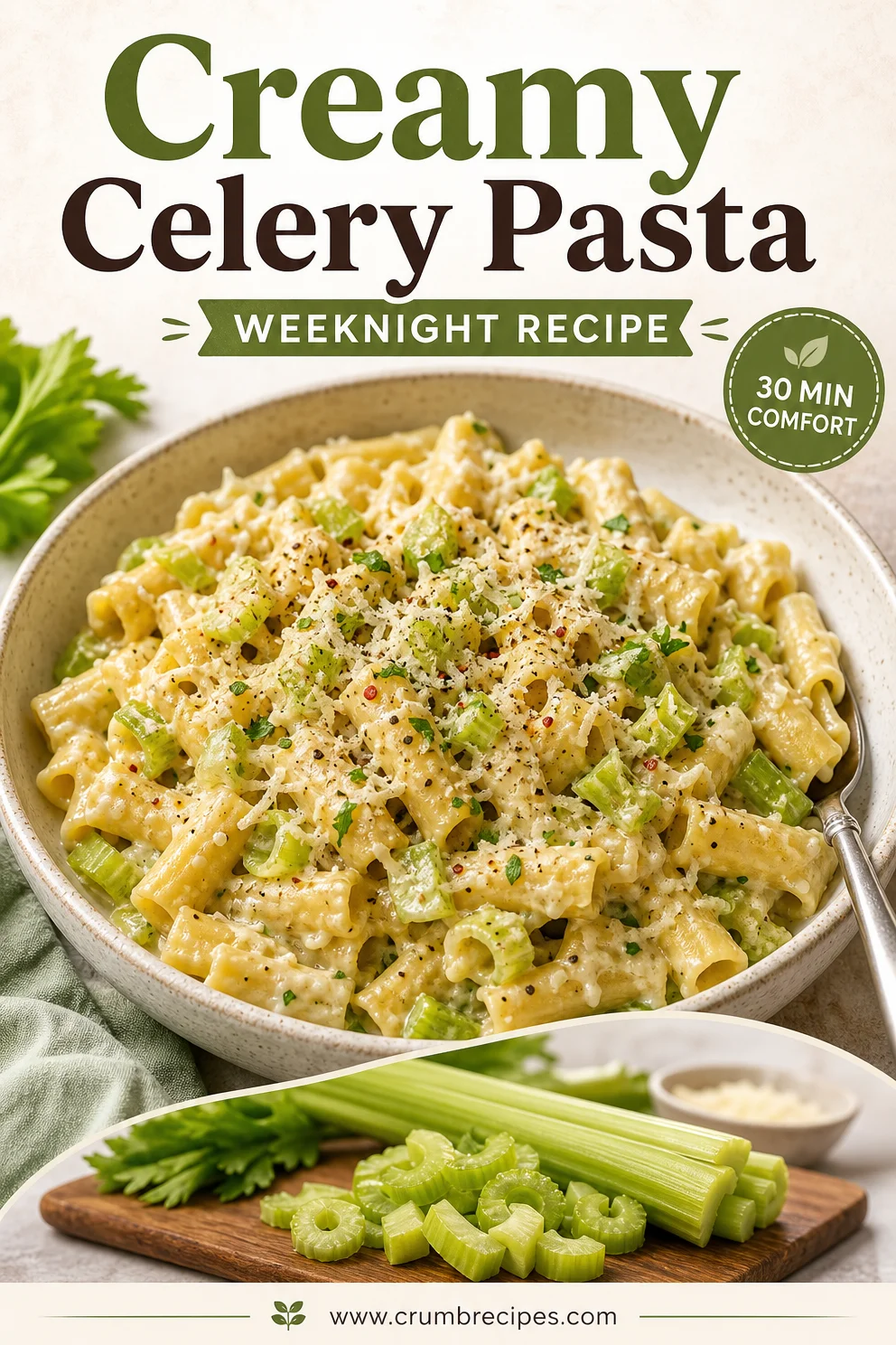 Creamy Celery Pasta Weeknight Recipe celery pasta Creamy Celery Pasta Weeknight Recipe