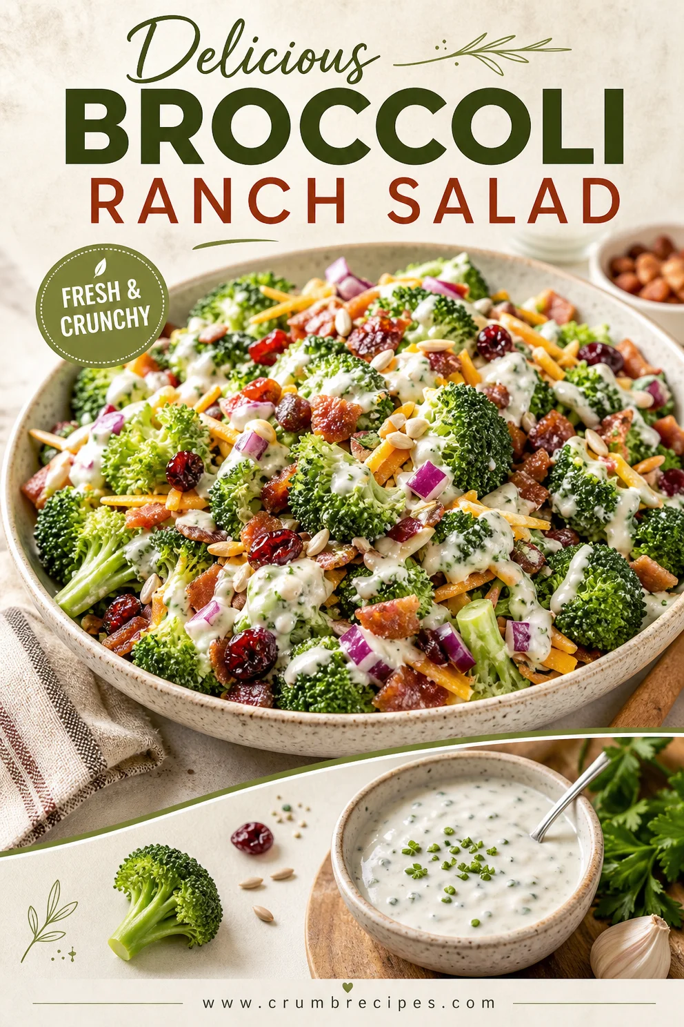 Delicious Broccoli Ranch Salad