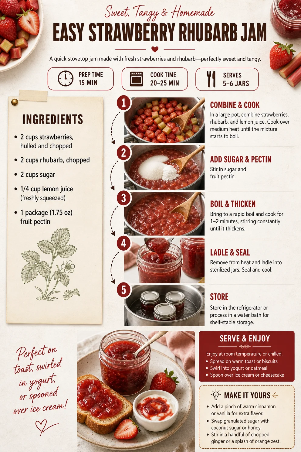 Easy Strawberry Rhubarb Jam