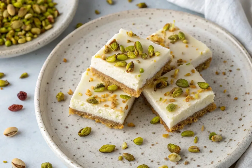 Greek Honey Pistachio Cheesecake Bars Recipe
