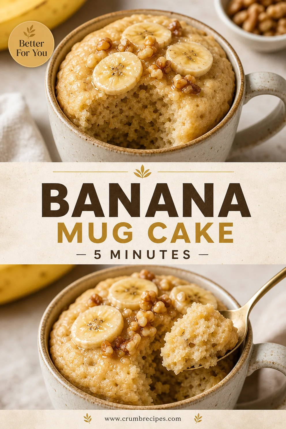 Healthy Banana Mug Cake in 5 Minutes