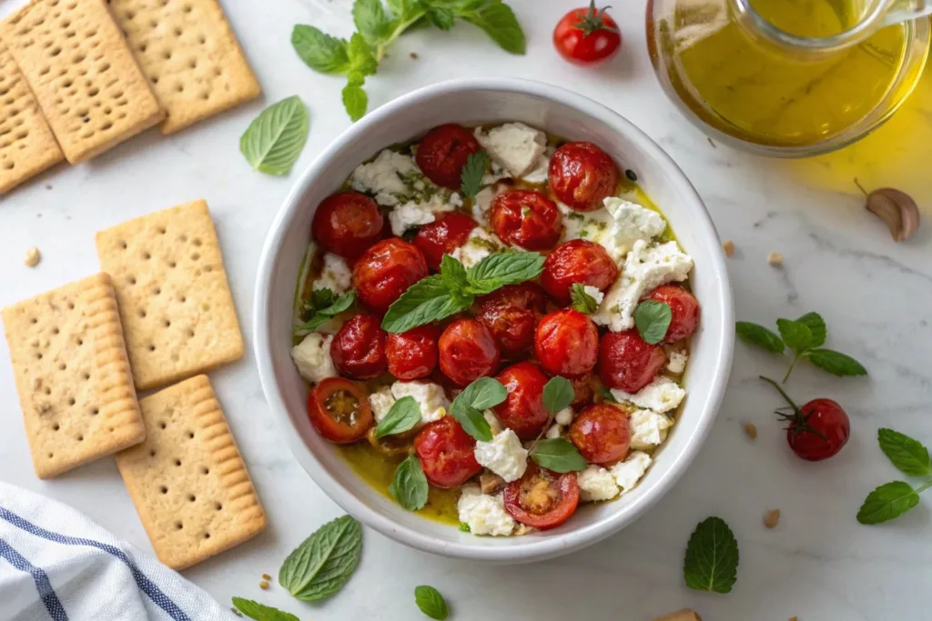 Italian Whipped Feta Dip with Roasted Tomatoes - Quick Dip