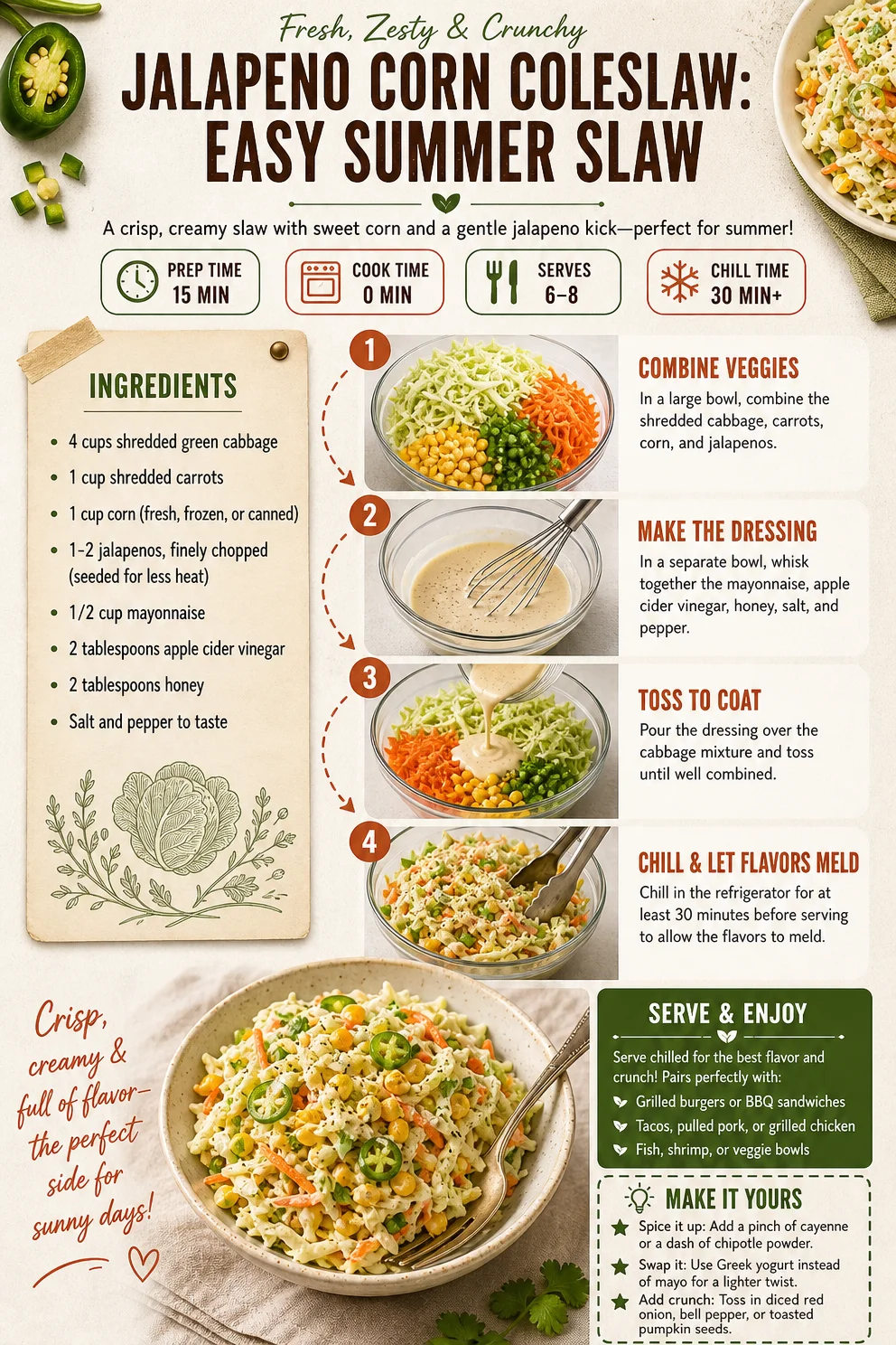 Jalapeno Corn Coleslaw: Easy Summer Slaw