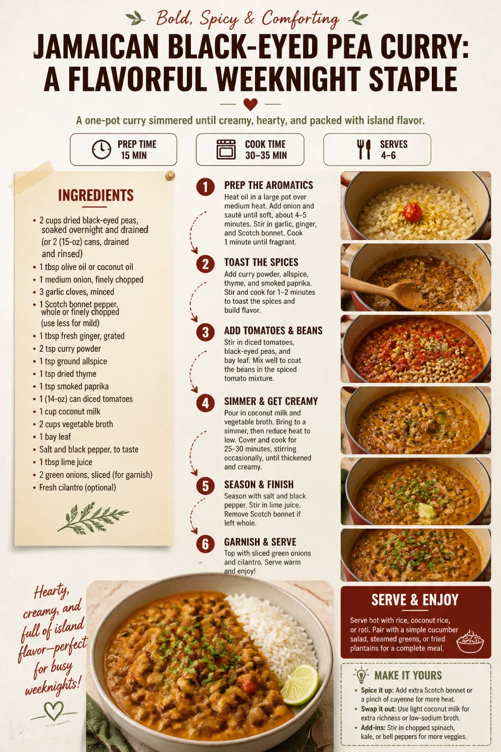 Jamaican Black-eyed Pea Curry: A Flavorful Weeknight Staple