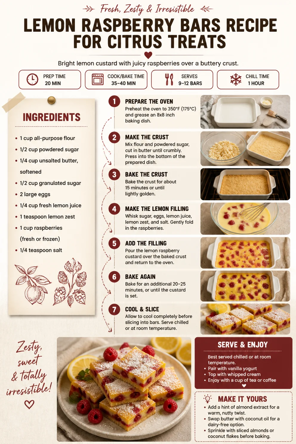 Lemon Raspberry Bars Recipe for Citrus Treats lemon raspberry bars Lemon Raspberry Bars Recipe for Citrus Treats