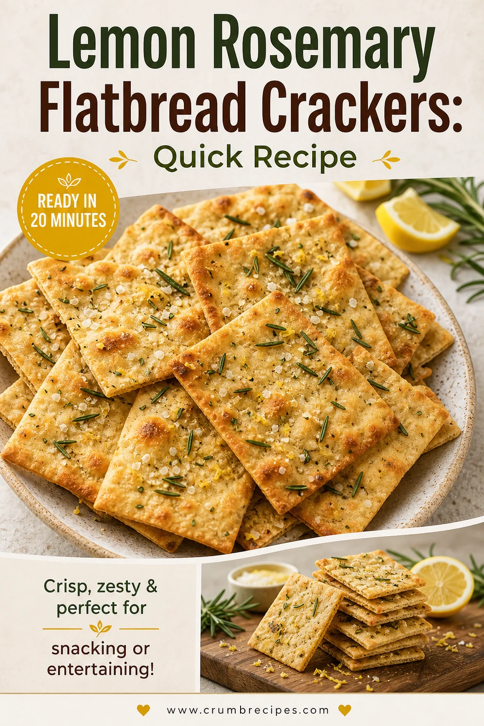 Lemon Rosemary Flatbread Crackers: Quick Recipe