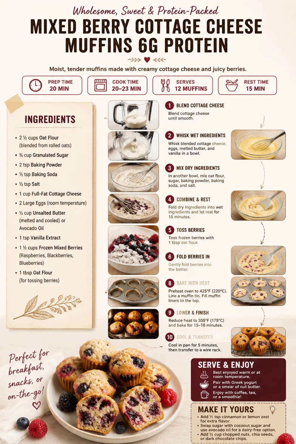 Mixed Berry Cottage Cheese Muffins 6g Protein Berry Cottage Cheese Muffins Mixed Berry Cottage Cheese Muffins 6g Protein