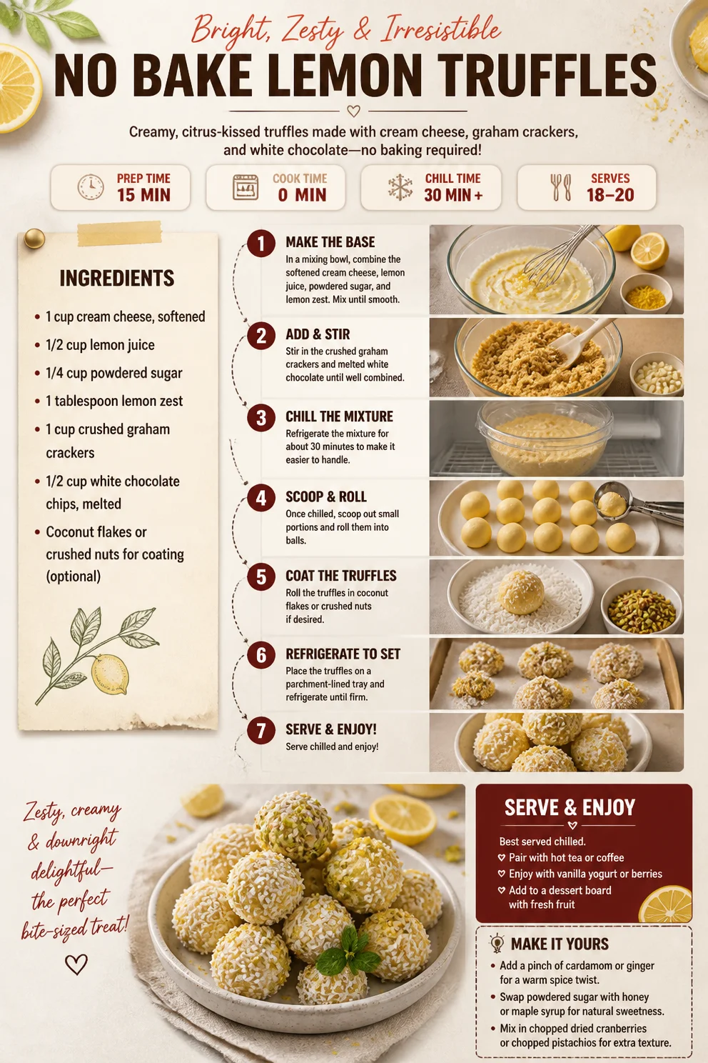 No Bake Lemon Truffles