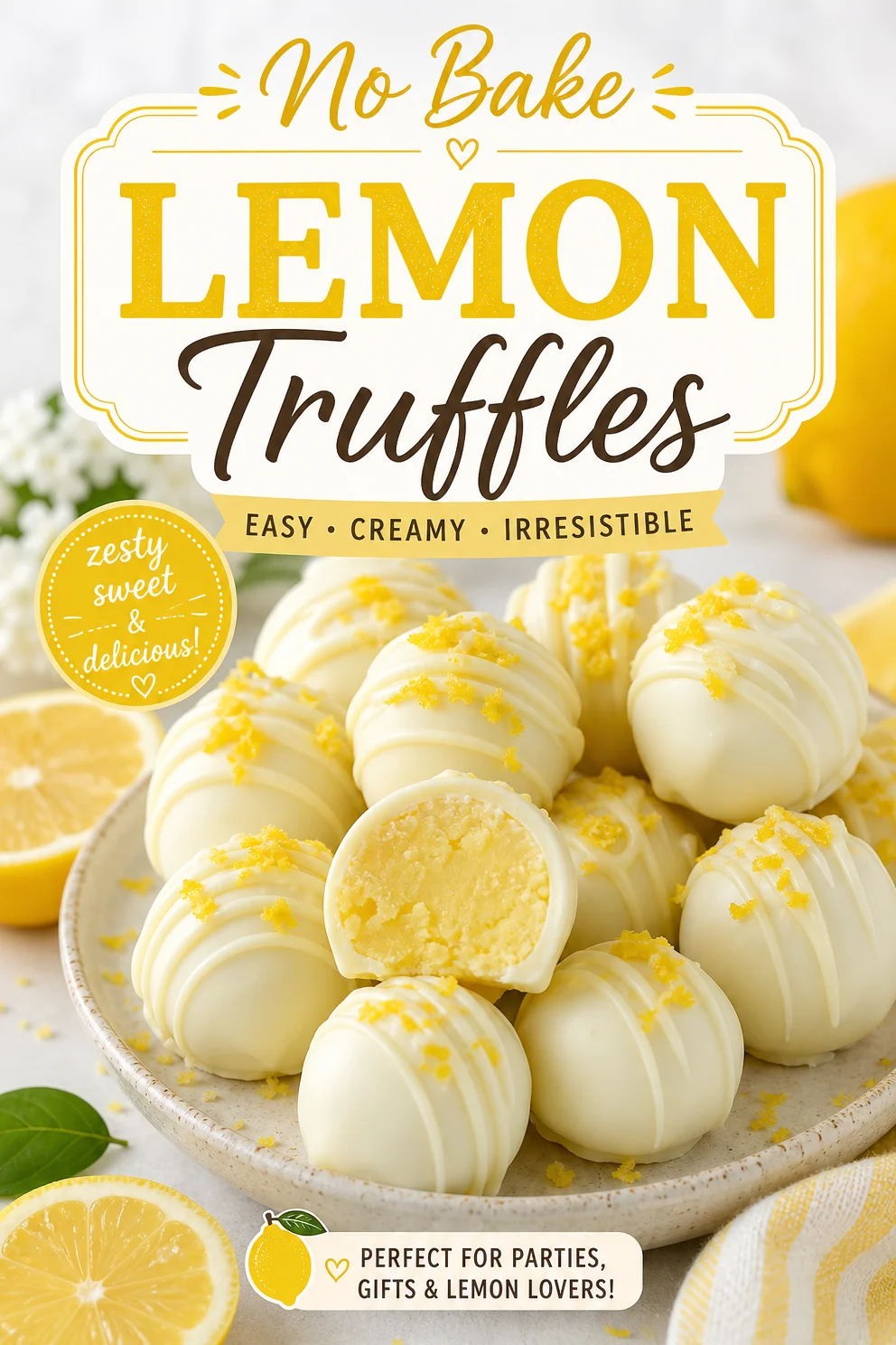 No Bake Lemon Truffles
