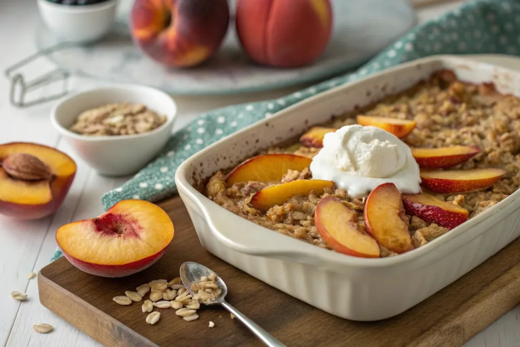 Peaches 'n Cream Baked Oatmeal: Easy Breakfast baked oatmeal Peaches 'n Cream Baked Oatmeal: Easy Breakfast