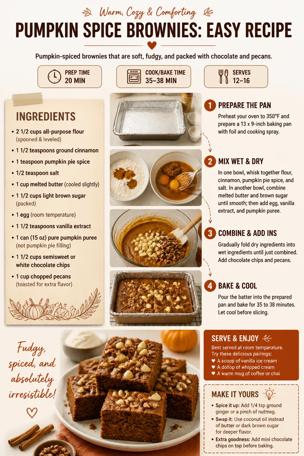 Pumpkin Spice Brownies: Easy Recipe Pumpkin Spice Brownies Pumpkin Spice Brownies: Easy Recipe