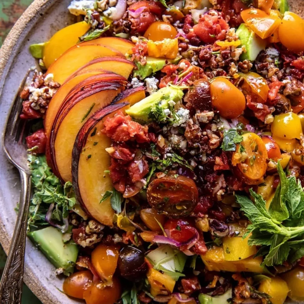 Refreshingly Delicious Summer Chopped Tomato Peach Salad – A Healthy Dinner Idea tomato peach salad Refreshingly Delicious Summer Chopped Tomato Peach Salad – A Healthy Dinner Idea