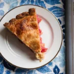 Delicious homemade rhubarb custard pie with a flaky crust