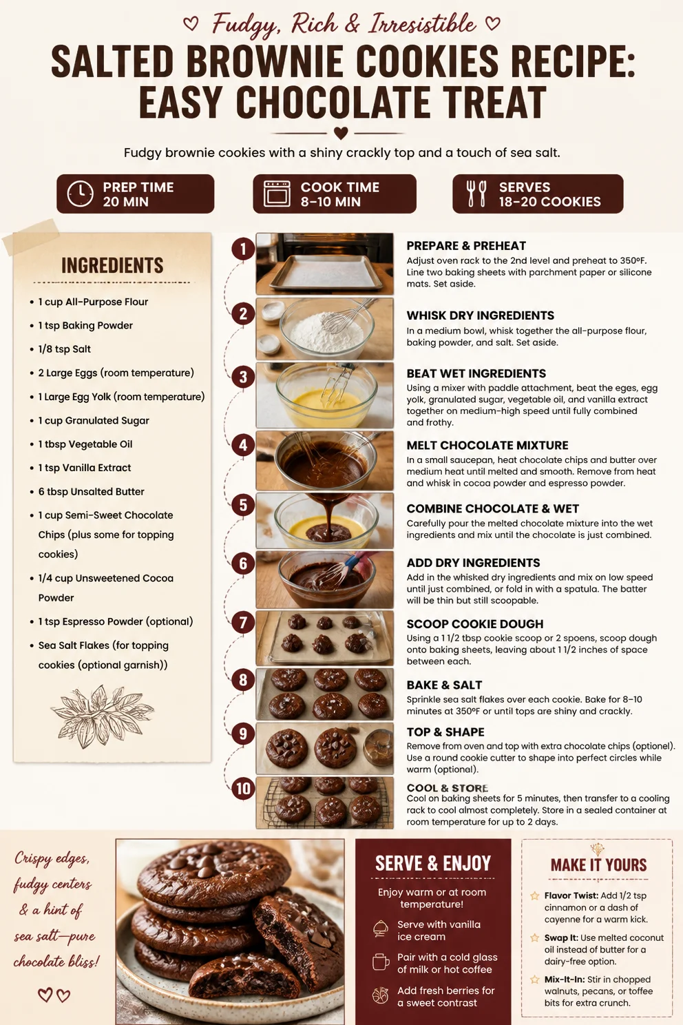 Salted Brownie Cookies Recipe brownie cookies Salted Brownie Cookies Recipe: Easy Chocolate Treat