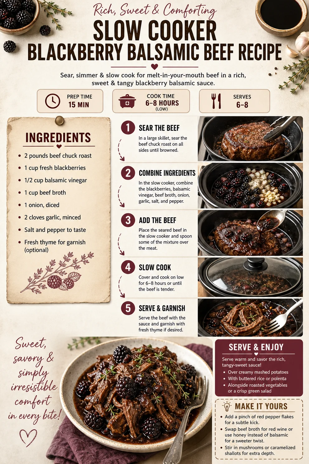 Slow Cooker Blackberry Balsamic Beef Recipe