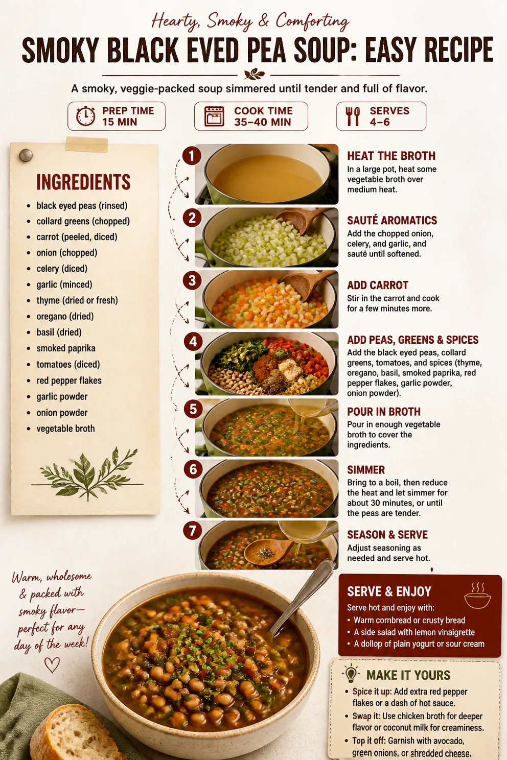 Smoky Black Eyed Pea Soup: Easy Recipe black eyed pea soup Smoky Black Eyed Pea Soup: Easy Recipe