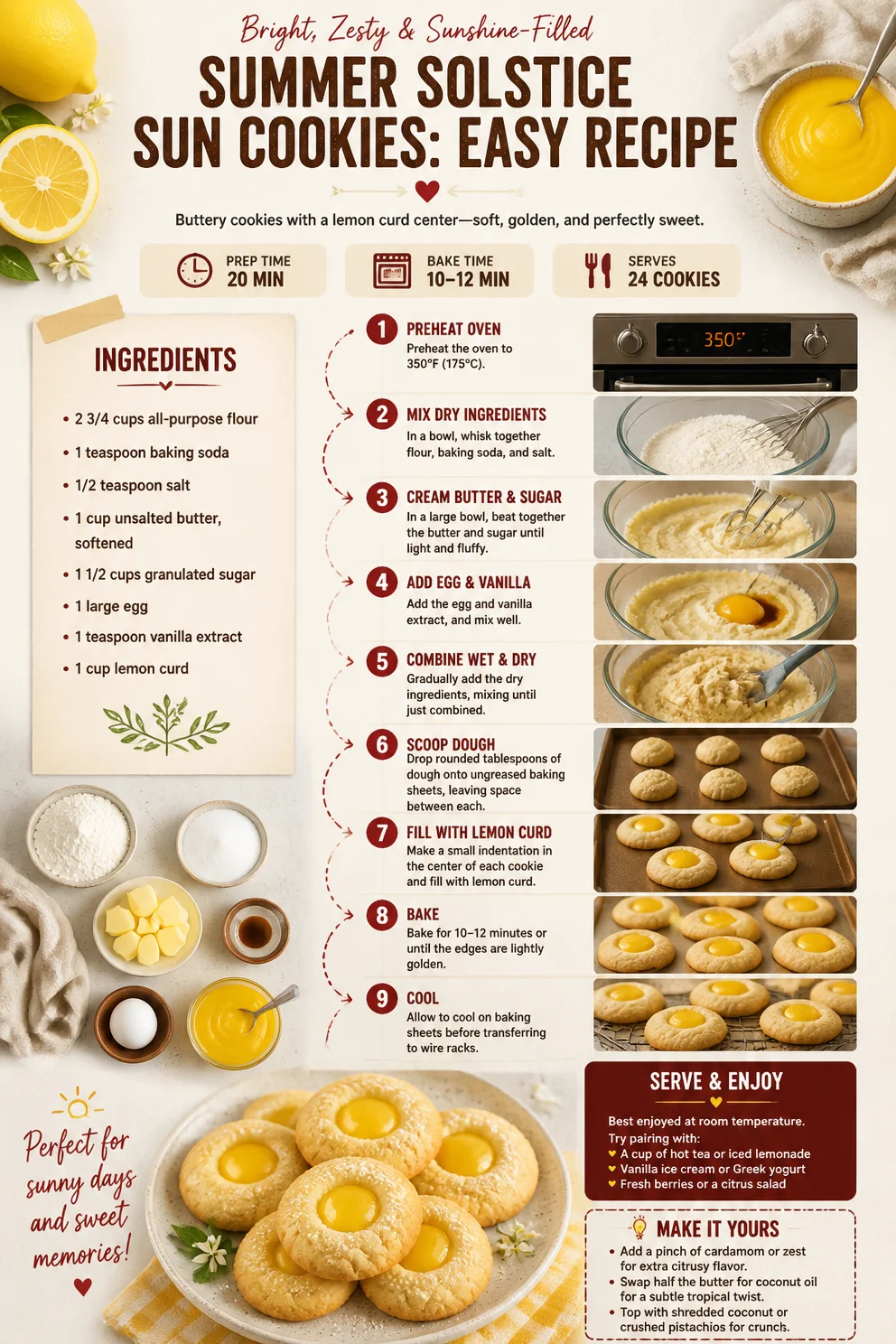 Summer Solstice Sun Cookies: Easy Recipe