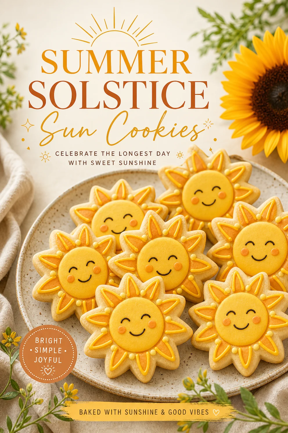 Summer Solstice Sun Cookies