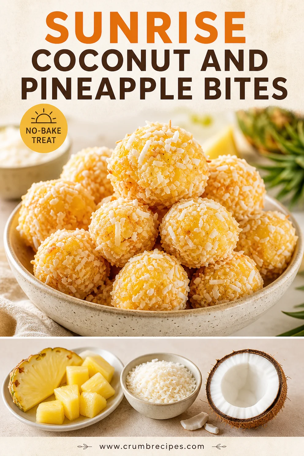 Sunrise Coconut and Pineapple Bites coconut pineapple bites Sunrise Coconut and Pineapple Bites