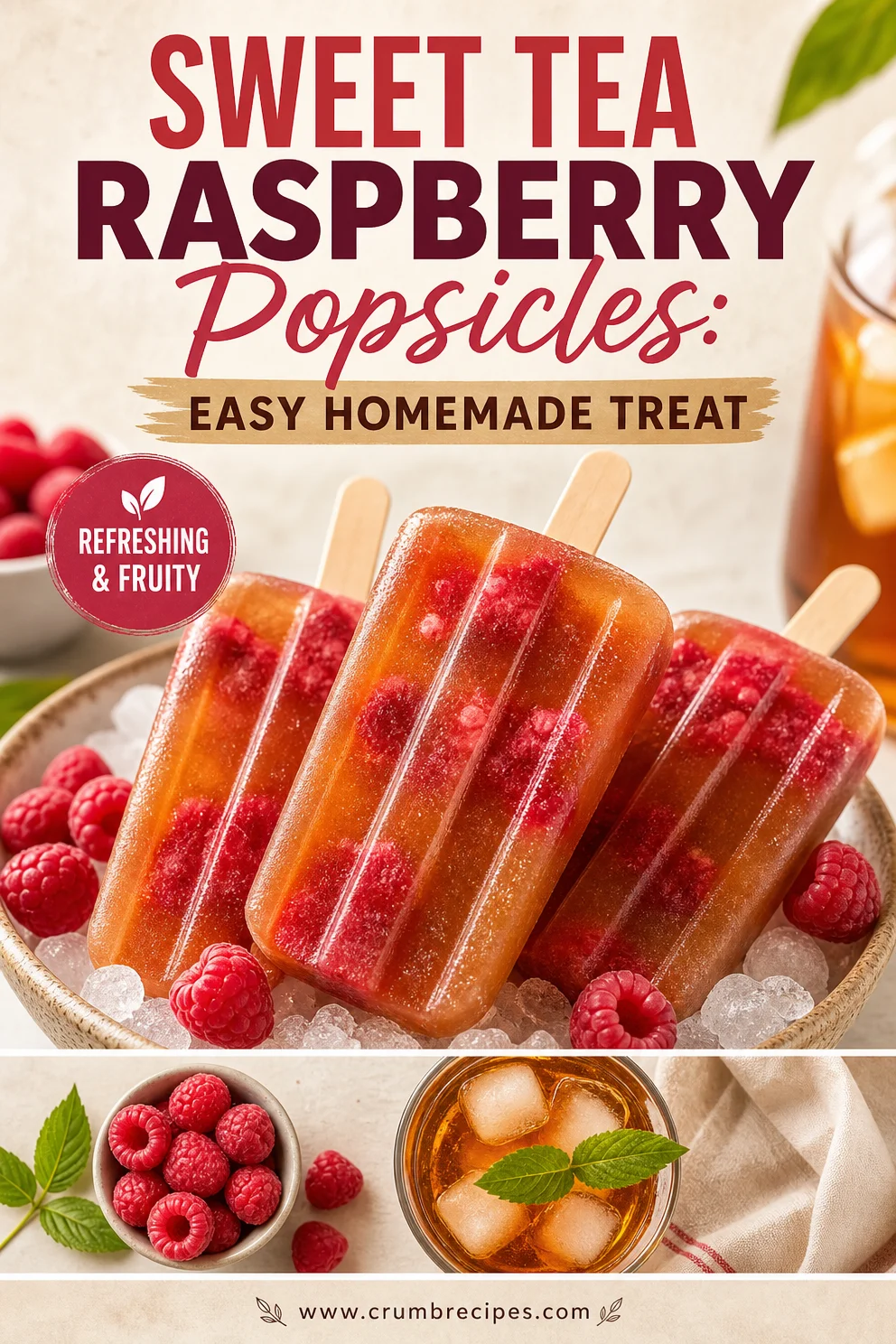 Sweet Tea Raspberry Popsicles: Easy Homemade Treat raspberry popsicles Sweet Tea Raspberry Popsicles: Easy Homemade Treat