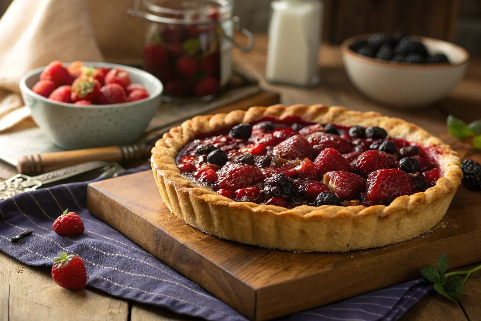 Triple Berry Pie Recipe: Easy Triple Berry Pie Triple Berry Pie Recipe: Easy