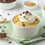 Delicious vegan vanilla mug cake prepared in a mug in 5 minutes.