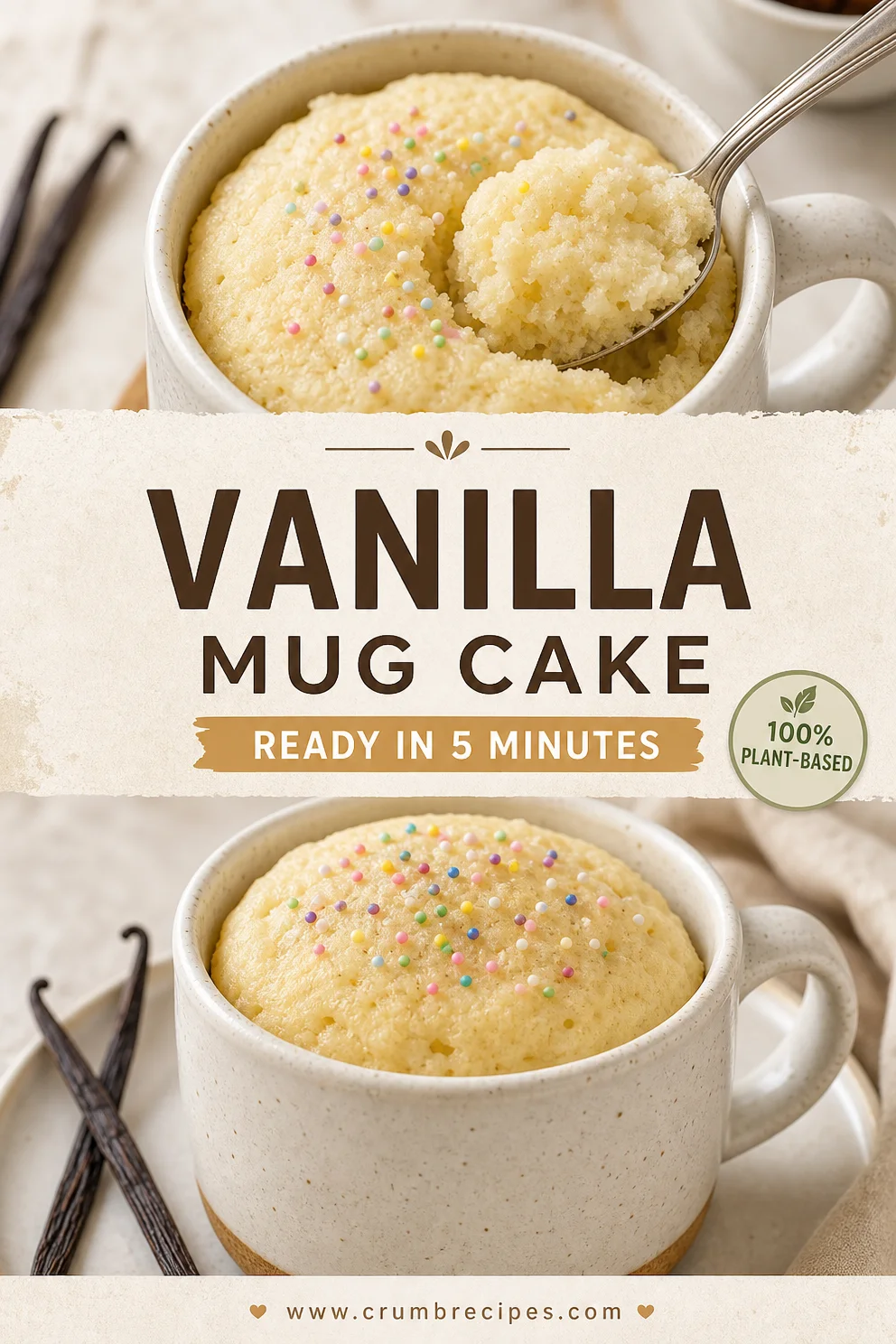 Vegan Vanilla Mug Cake in 5 Minutes