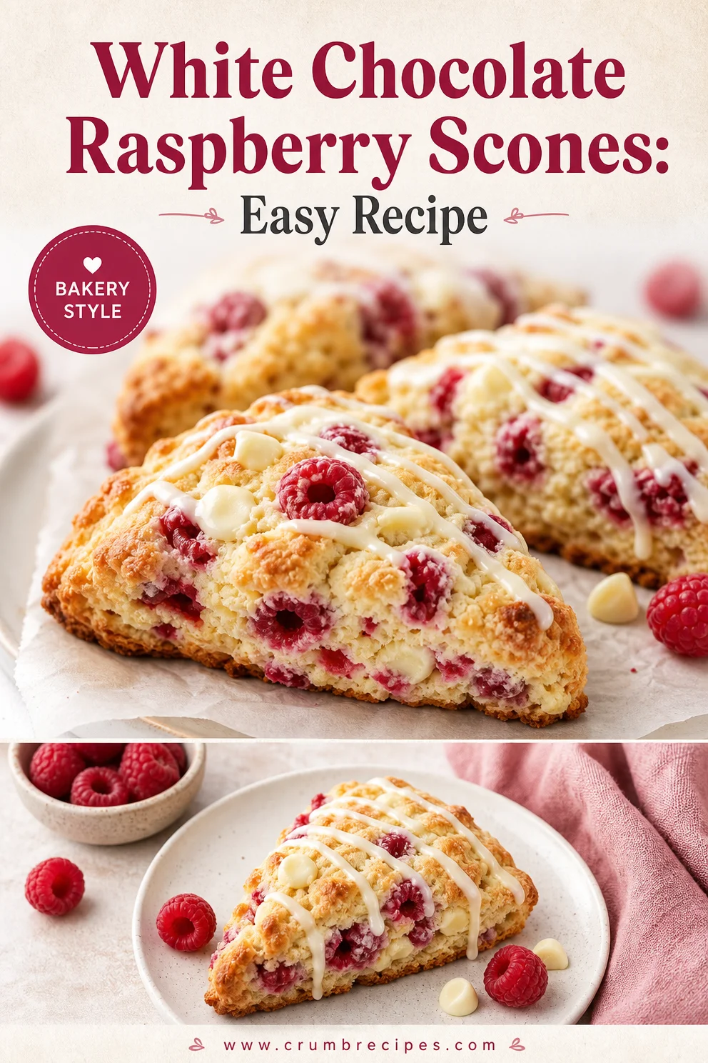 White Chocolate Raspberry Scones: Easy Recipe white chocolate raspberry scones White Chocolate Raspberry Scones: Easy Recipe