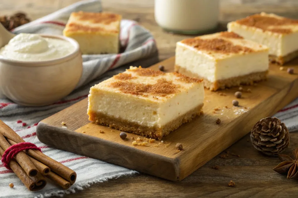 Eggnog Cheesecake Bars: Easy Holiday Treat